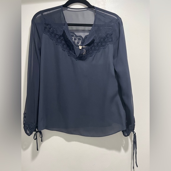 Rebecca Taylor navy blouse - Picture 1 of 6
